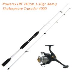 Powerex LRF 240cm. 1-10gr Shakespeare Crusader 4000 Spin Kamış Makine Set