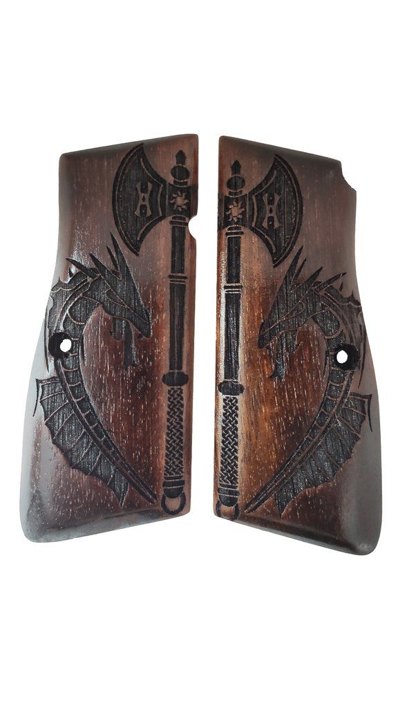 Belçika Browning Hp 14 Uyumlu Özel Üretim Lazer Kesim Ahşap Kabze 2021-20