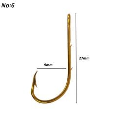 Powerex 82151 Baitholder 6 no. Delikli Uzun Pala Bronz Paslanmaz Balık İğnesi 100 lü kutu