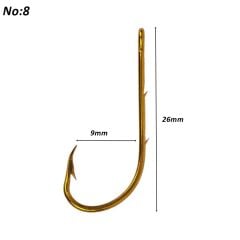 Powerex 82151 Baitholder 8 no. Delikli Uzun Pala Bronz Paslanmaz Balık İğnesi 100 lü kutu