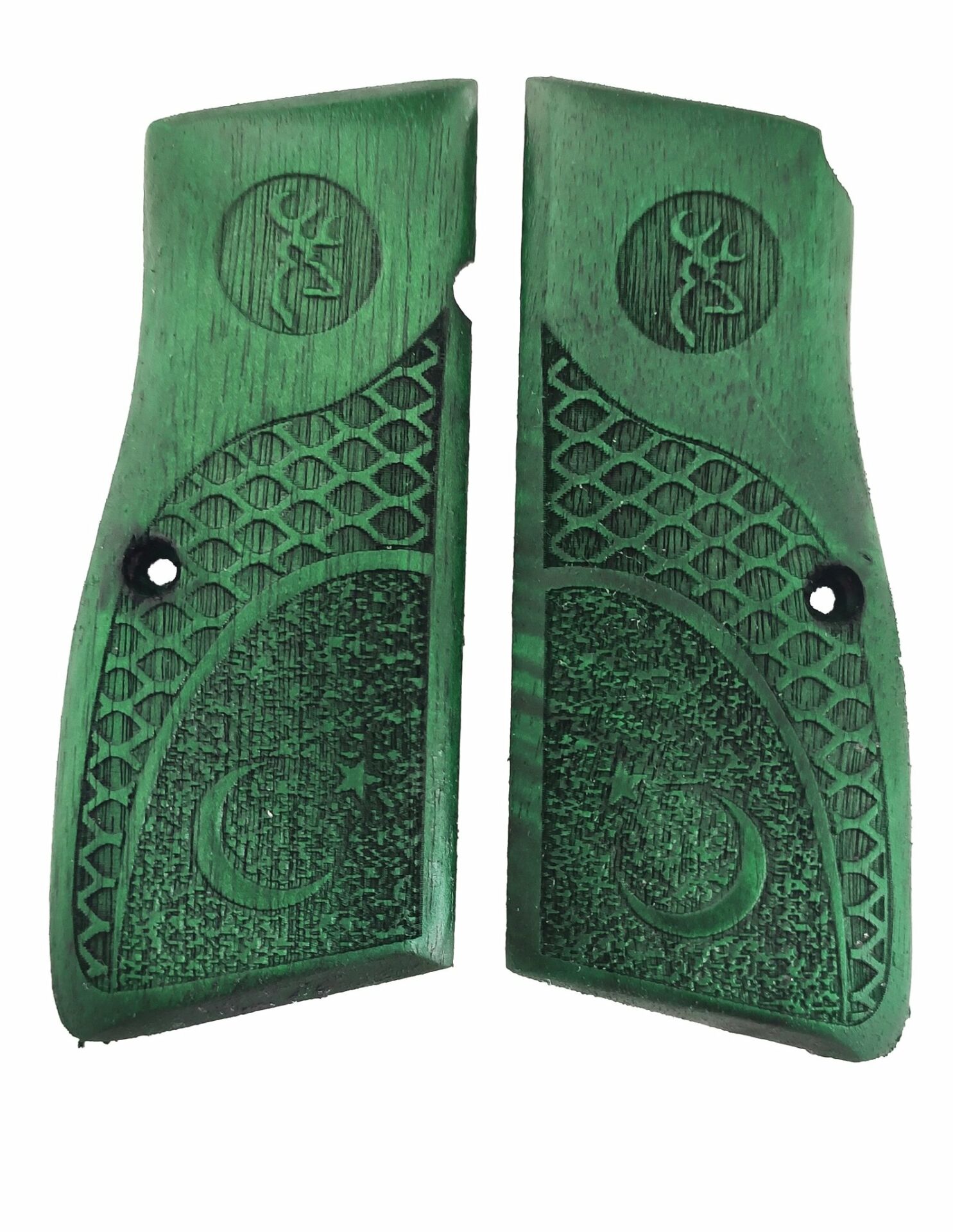 Belçika Browning Hp 14 Uyumlu Özel Üretim Lazer Kesim Ahşap Kabze 2021-13