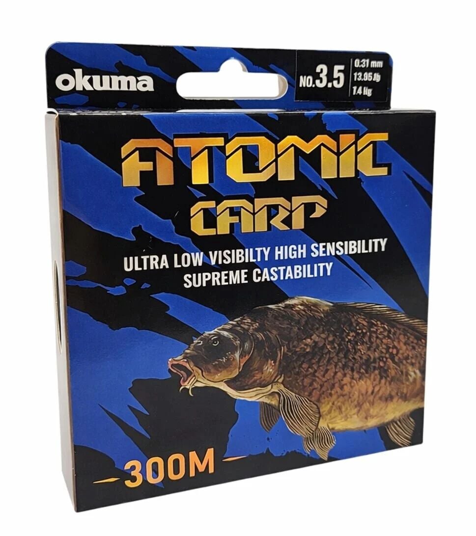 Okuma Atomic Carp Nylon Clear Color 300m Misina 0.31mm