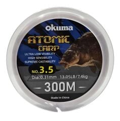 Okuma Atomic Carp Nylon Clear Color 300m Misina 0.31mm