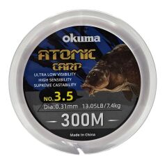 Okuma Atomic Carp Nylon Clear Color 300m Misina 0.37mm