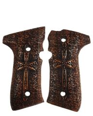 Beretta F92, 92A1, 92G, 92FS, 96, 96A1, M9, M9A1 Uyumlu Özel Seri Lazer Kesim Ahşap Kabze 2021-7