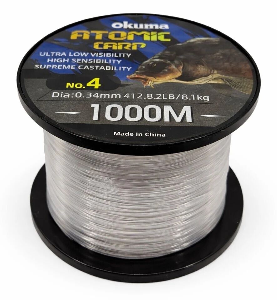 Okuma Atomic Carp Nylon Clear Color 1000m Misina 0.34mm