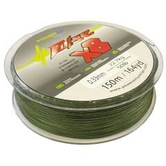 Powerex Pulse 8 örgü 150m. Dark Green 0.16mm/9.3 kg İp Misina