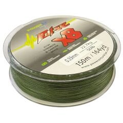 Powerex Pulse 8 örgü 150m. Dark Green 0.14mm/8.2 kg İp Misina