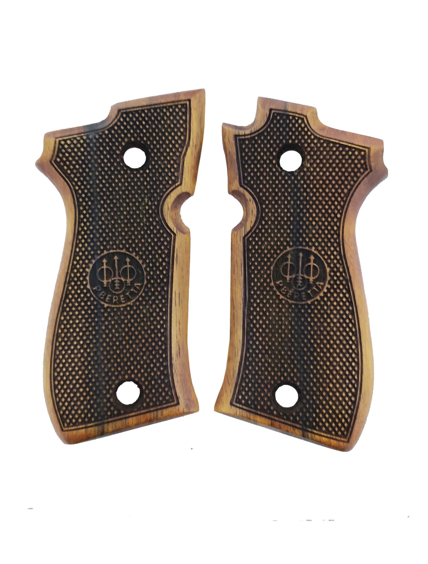 Beretta 81FS, 84FS, 85FS Uyumlu Özel Üretim Lazer Kesim Ahşap Kabze Mod12