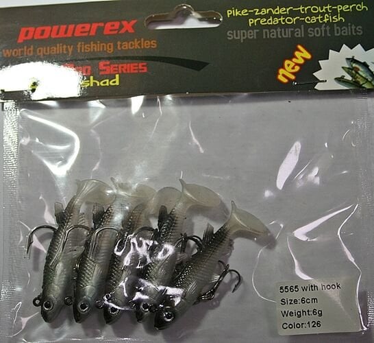 Powerex 3D 5565 6 cm. 6 gr, 141 Kendinden Zokalı Silikon Sahte Yem 5li Paket