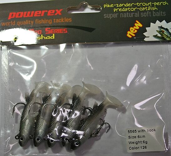 Powerex 3D 5565 6 cm. 6 gr, 141 Kendinden Zokalı Silikon Sahte Yem 5li Paket