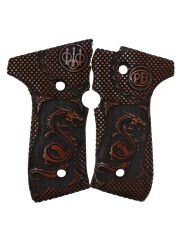 Beretta F92, 92A1, 92G, 92FS, 96, 96A1, M9, M9A1 Uyumlu Özel Seri Lazer Kesim Ahşap Kabze Mod27