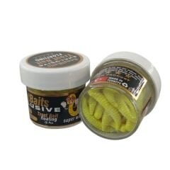 Renat Baits Trout Bait Peynir Kokulu Silikon Kurtçuk Simli Alabalık Yemi – Sarı