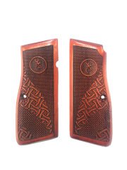 Belçika Hp 14 Uyumlu Özel Üretim Lazer Kesim Kızıl Ahşap Kabze Mod85