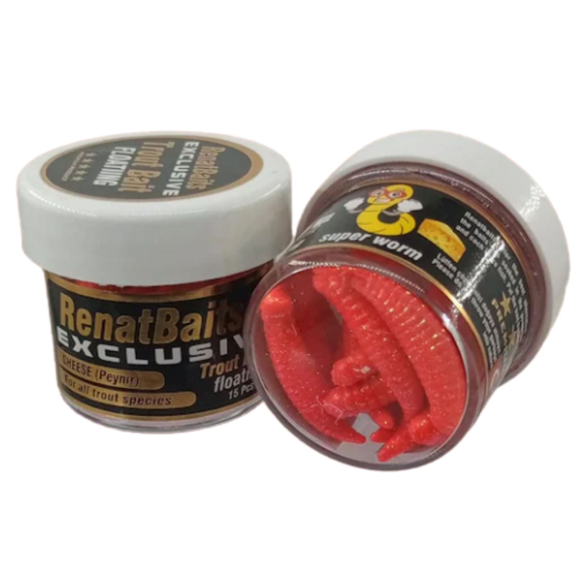 Renat Baits Trout Bait Peynir Kokulu Silikon Kurtçuk Simli Alabalık Yemi – Kırmızı