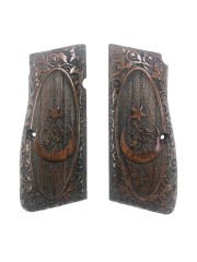 Belçika Hp 14 Uyumlu Özel Üretim Ay Yıldız ve Kurt Model Lazer Kesim Ahşap Kabze Mod86