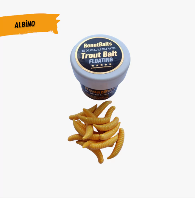 Renat Baits Trout Bait Peynir Kokulu Silikon Kurtçuk Simli Alabalık Yemi – Albino