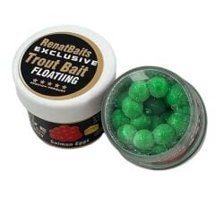 Renat Baits Trout Bait Peynir Kokulu Silikon Alabalık Yemi Salmon Eggs 40 Pcs - Yeşil