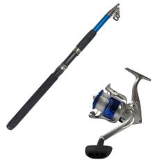 Blue Coastal 240cm 60-120gr Kamış  - Carrera 6000 Mavi Kamış Makine Olta Seti