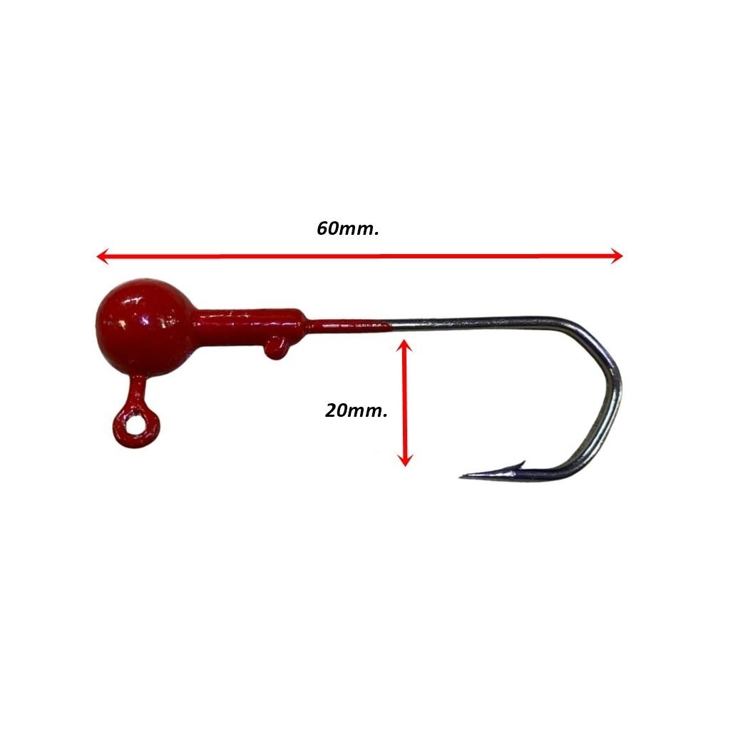 Powerex Paslanmaz Kırmızı 20gr. 6/0 Numara Nickel Zoka İğne (Jig Head)
