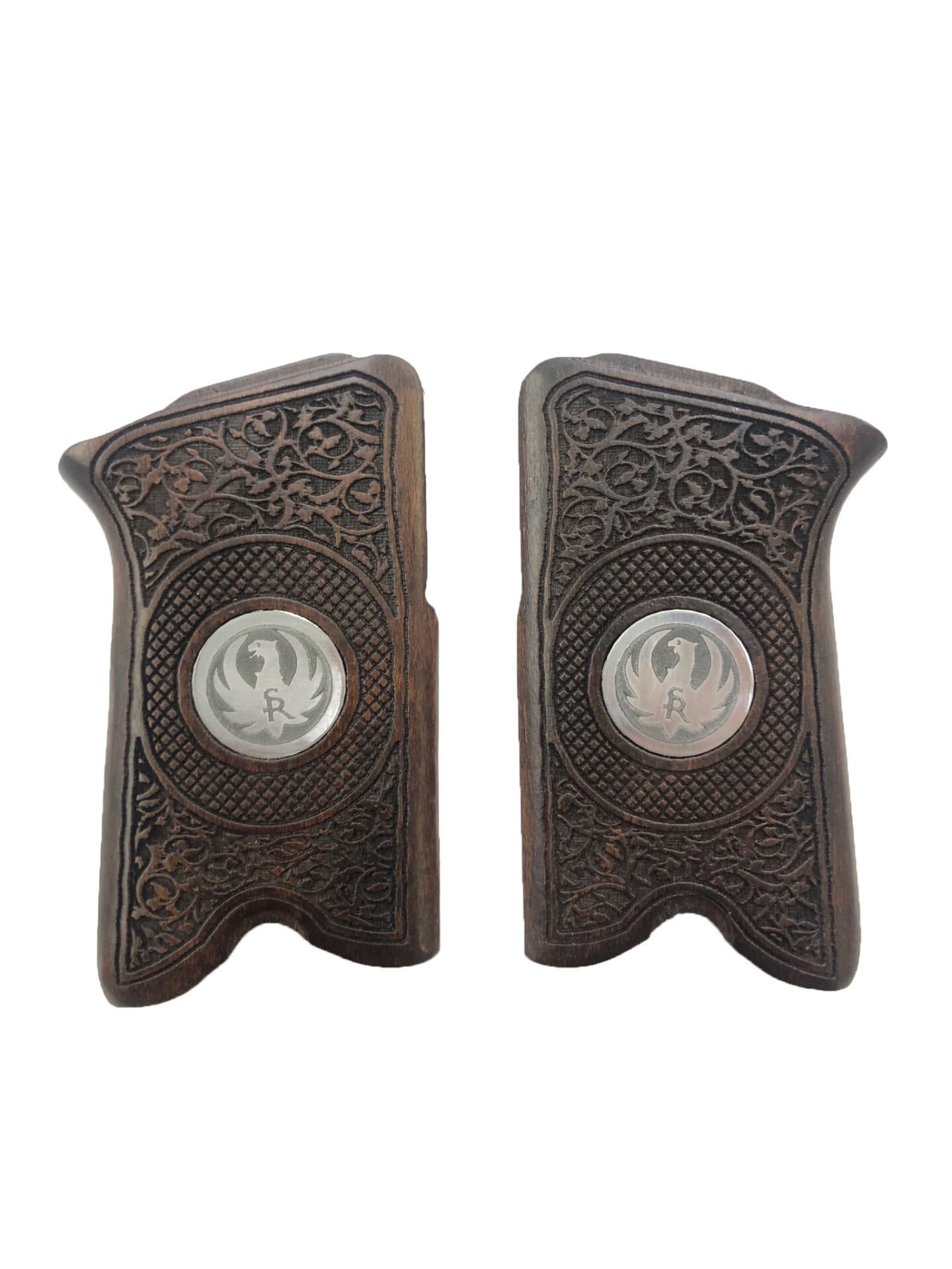 Ruger P85 Uyumlu Özel Seri Metal Lazer Kesim Ahşap Kabze Mod7