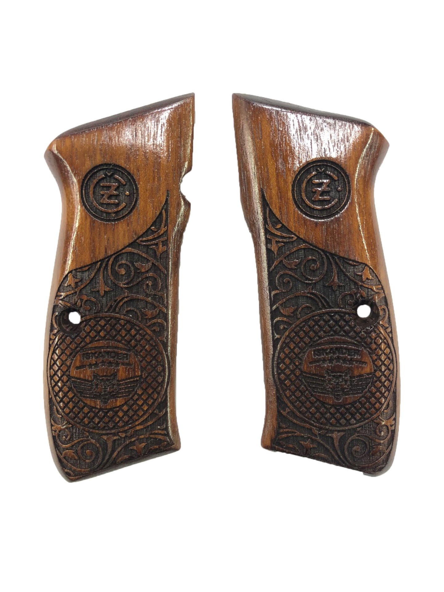 CZ75 Uyumlu Özel Seri İskander Model Lazer Kesim Ahşap Kabze Mod61