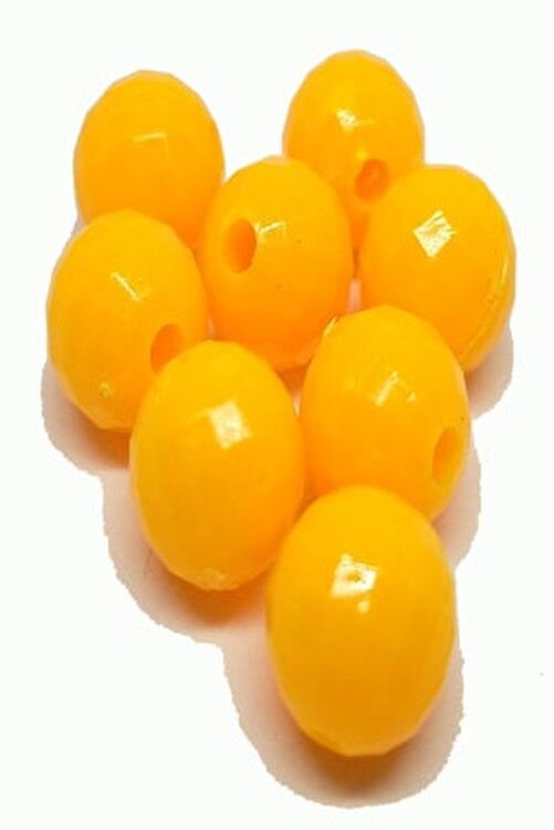 Powerex 10mm.Dar Delikli Kesme Parlak Sarı Sazan Boncuğu C30