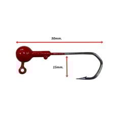 Powerex Paslanmaz Kırmızı 14gr. 4/0 Numara Nickel Zoka İğne (Jig Head)