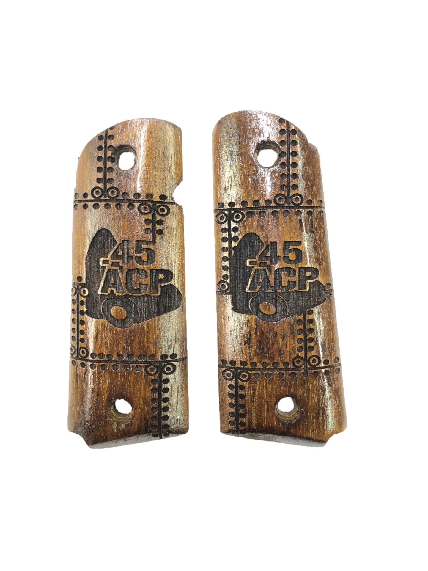 Colt 1911 Uyumlu Özel Seri Lazer Kesim Ahşap Kabze Mod56