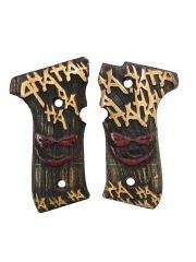 Beretta F92, 92A1, 92G, 92FS, 96, 96A1, M9, M9A1 Uyumlu Özel Seri Lazer Kesim Ahşap Kabze Mod25