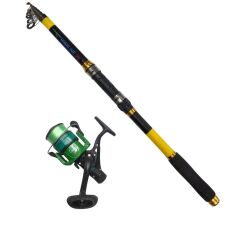 Powerex Highline 3,60m. 75-150gr Kamış  - Highline Plus 4000 Yeşil Kamış Makine Olta Seti