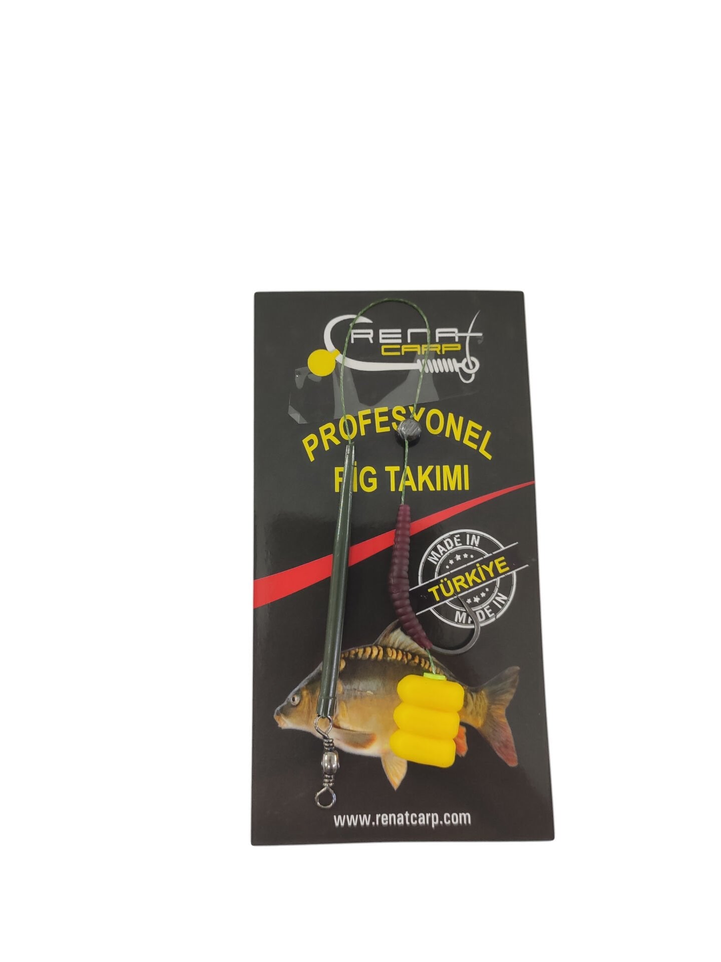 Renat Carp Profesyonel Sazan Rig Takımı - 3lü Mısır Model Sarı Boncuk