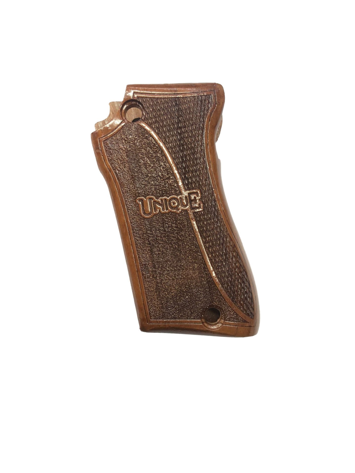 Unique , Fransız Onlusu Uyumlu Unique Yazılı Özel Model Lazer Kesim Ahşap Kabze Mod5