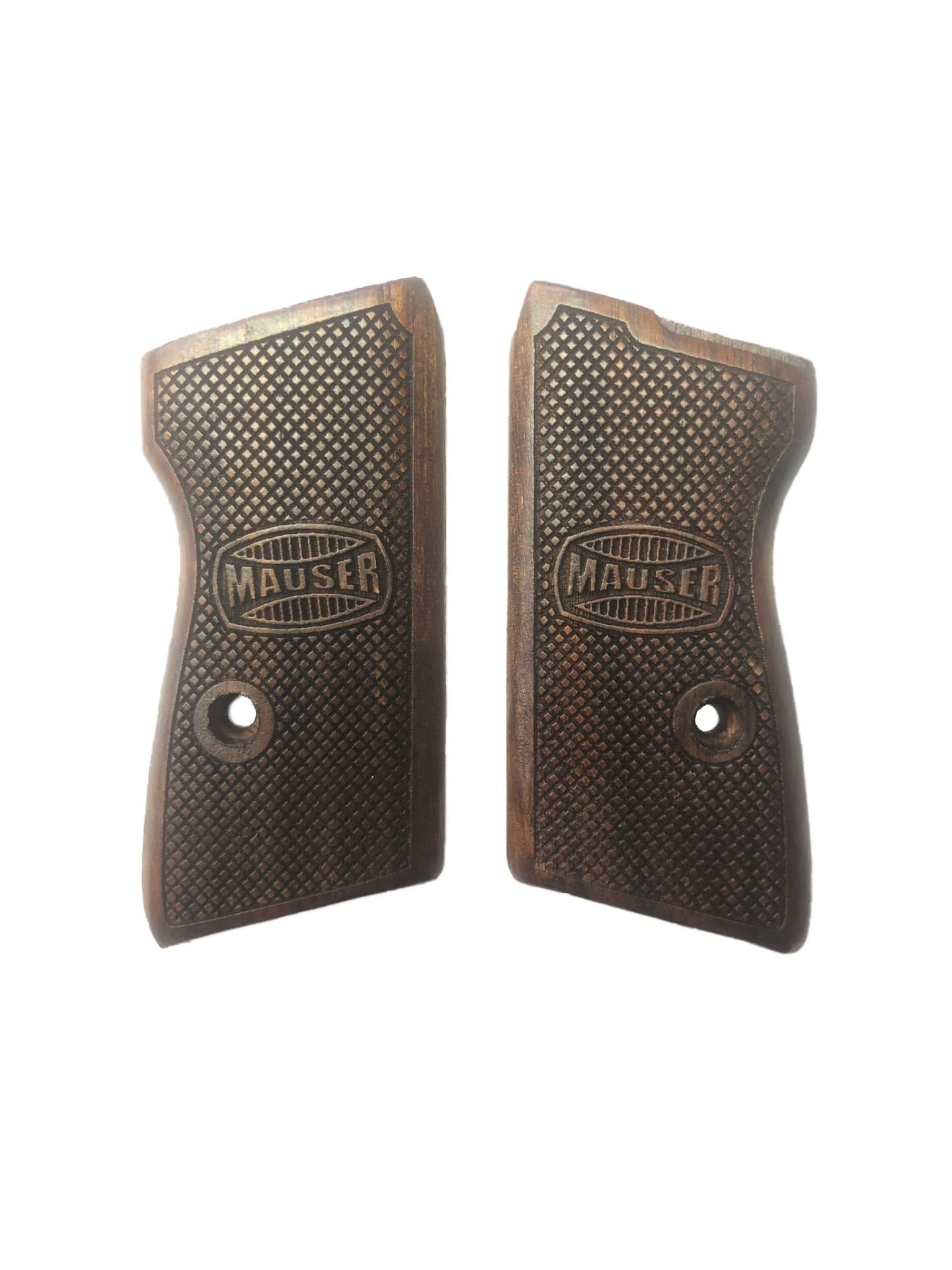 Mauser Oberaudorf SLP1 Uyumlu Özel Üretim Lazer Kesim Koyu Ahşap Kabze Mod2