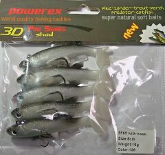Powerex 3D 5565 8cm.16 gr, 126 Kendinden Zokalı Silikon Sahte Yem 5li Paket