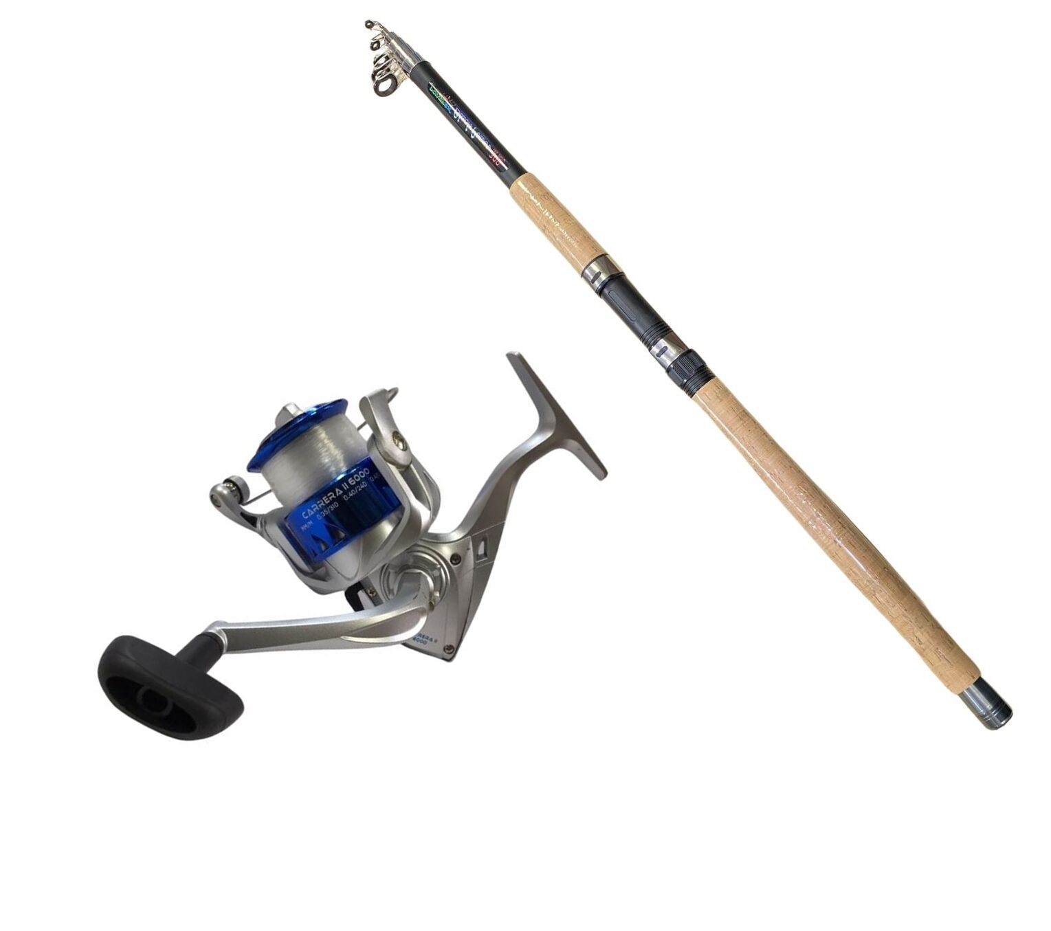 Powerex Black Power 3.00m. 150-200gr. Kamış  - Carrera II 6000 Mavi Kamış Makine Olta Seti